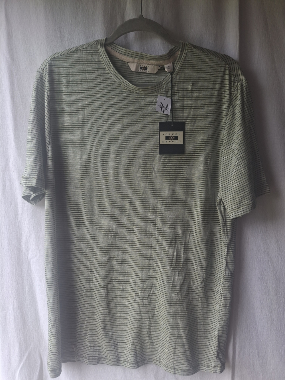 Joseph Abboud Light Green Striped Short Sleeve Tee